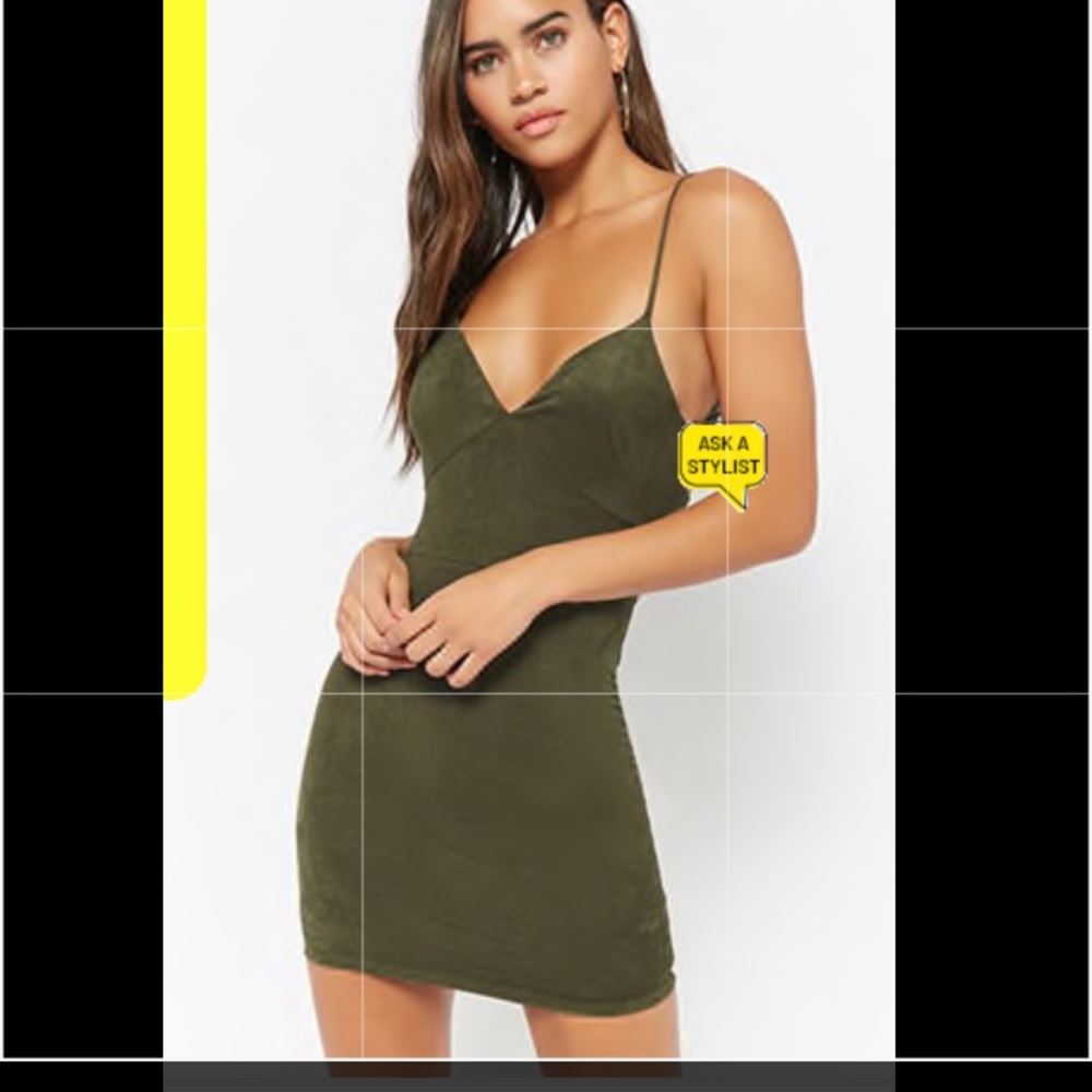 Velvet olive green dress